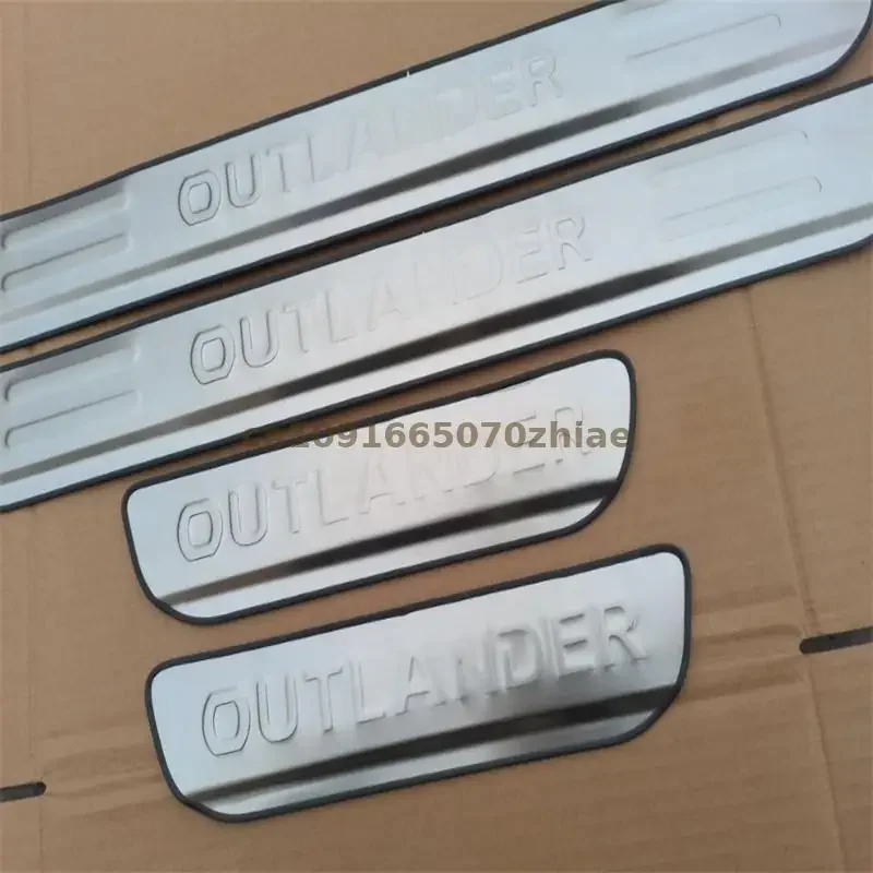 car assecories For Mitsubishi Outlander 2013-2016-2019-2021 Door Sill Pedal Scuff Plate Guard Protector Car Styling Stickers