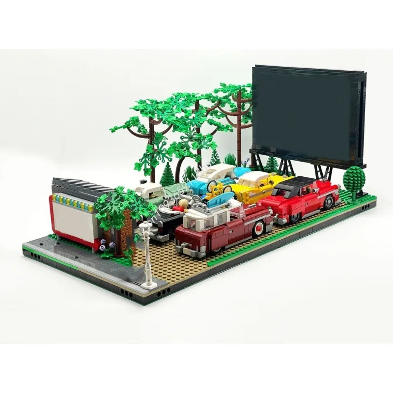 926 pezzi MOC Drive-In Movie Theater Edifici modulari Blocchi di costruzione Giocattolo di Natale per bambini Regalo di compleanno