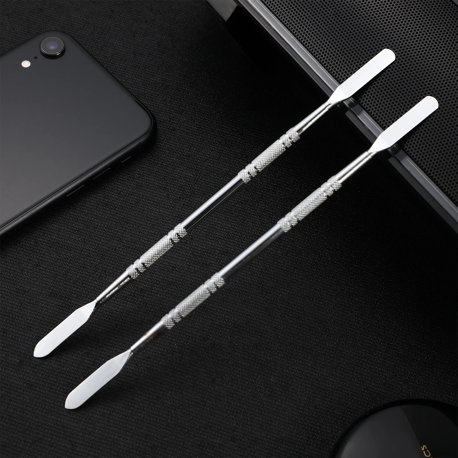 

2 pcs Stainless Steel Spudger Tool for Phone Disassembly Repair Electronics Pry Bar Tools Silver Small Mobile Maintenance