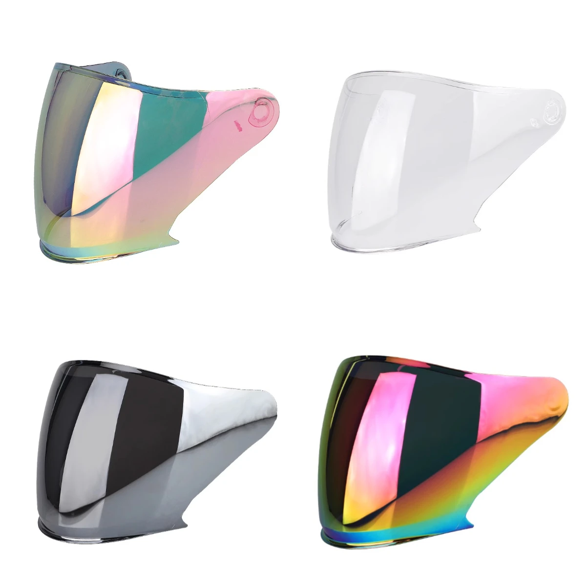 

BOX-106 Motorcycle Riding Helmet Visor Half Helmet Lens Accessories Red Silver Transparent