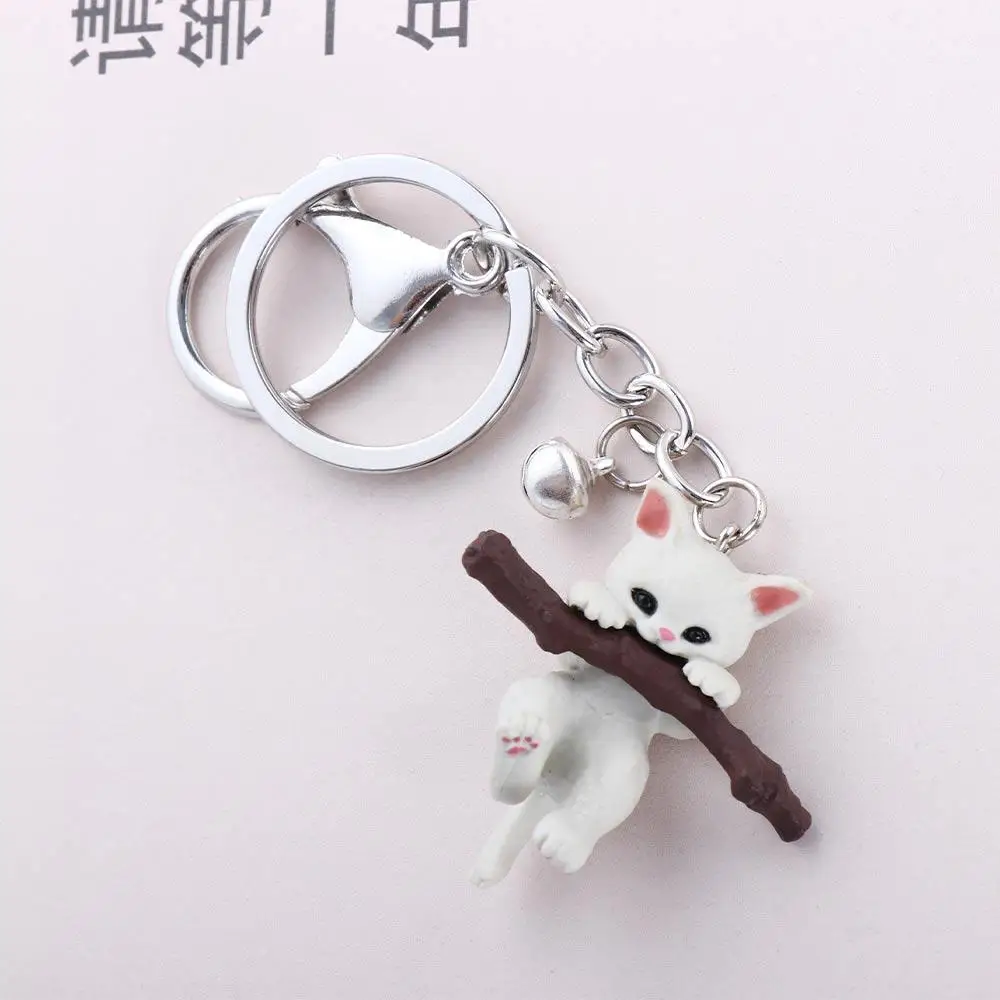 Branch Fashion Animal Cat Cartoon Kids Toy Hanging Accesosries Key Holder 3D Cat Keychain Bag Charm Key Ring