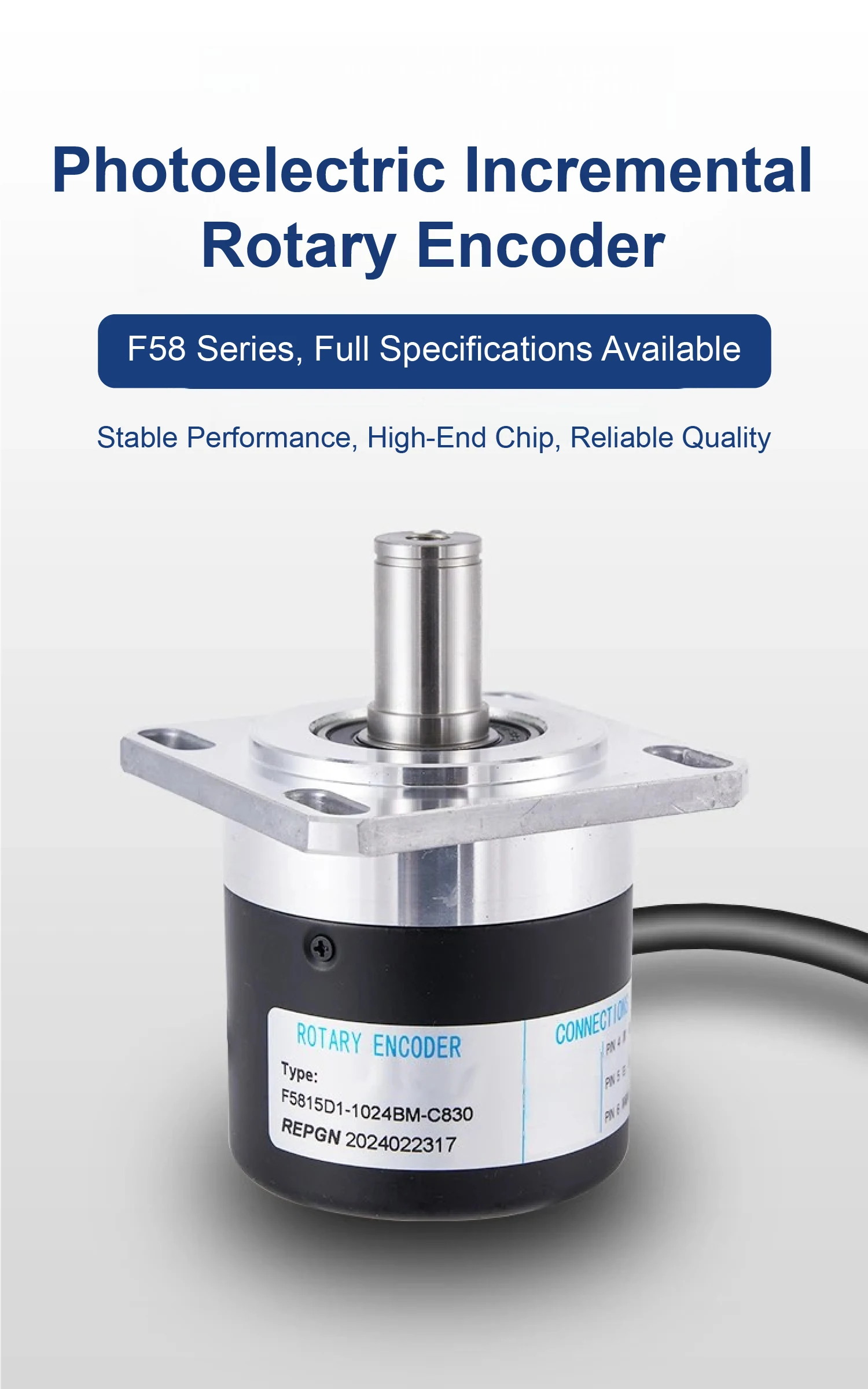 F5815D Incremental Rotary Encoder Optical Encoder 26LS31 RS422 NPN OC DC5V DC8-3