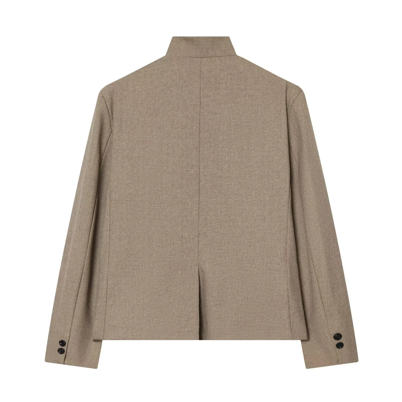 High Collar Double Breasted Commuter Women's  Outerwear Knowledge Minded Style Cross Border Design Straight Cut Fit