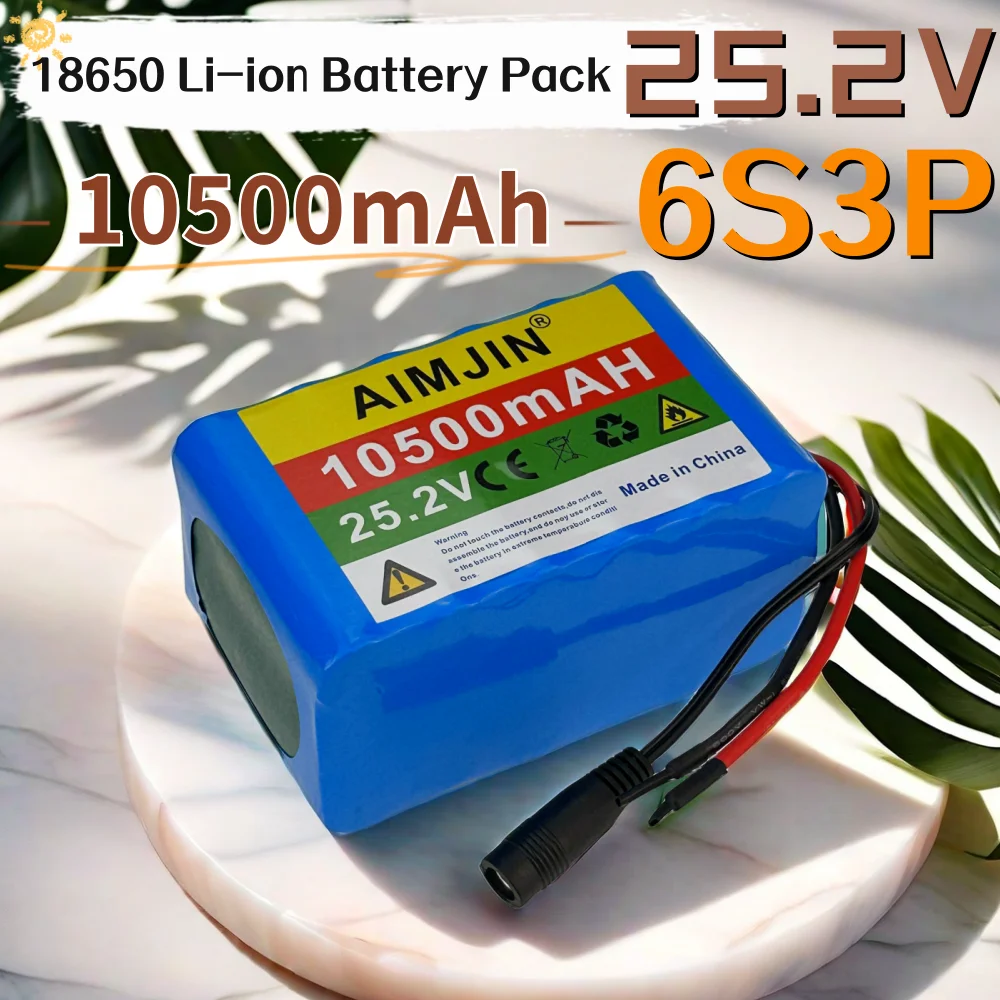 

18650 6S3P Rechargeable Li-ion Battery Pack 24V 10500mAh Built-in BMS Suitable for Electric Bikes and Mopeds