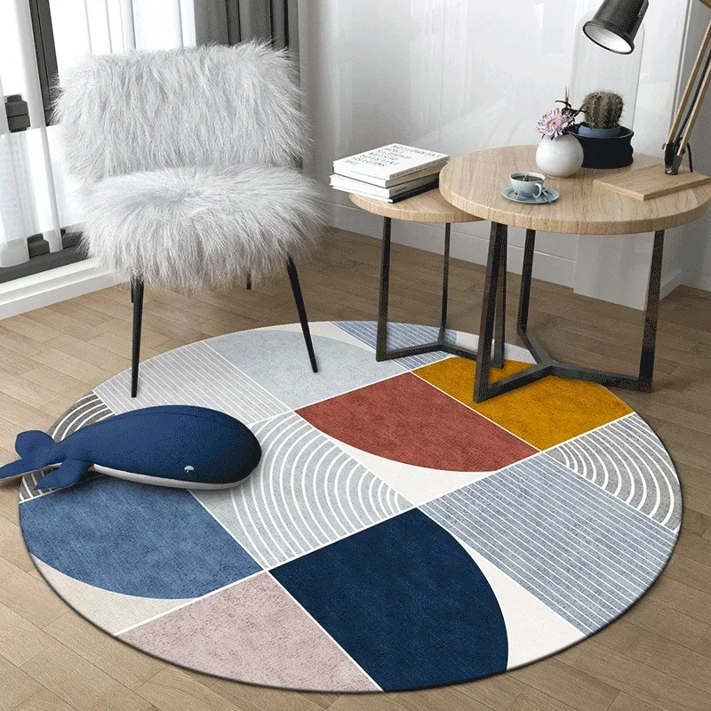 Modern Round Living Room Carpet Nordic Style Light Luxury Bedroom Bedside Rug Home Simple Sofa Coffee Table Floor Mats Ковер 러그