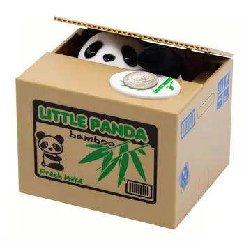 Electronic Deposit Saving Money Box Automated Panda Coin Bank Creative Dog Saving Pot Cute Toy For Children Christmas Gifts