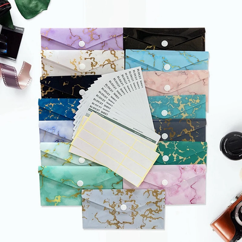 Cash Envelope System, 90 Pack Waterproof Reusable Plastic Budget Envelopes, Money Envelopes For Budgeting And Saving PVC