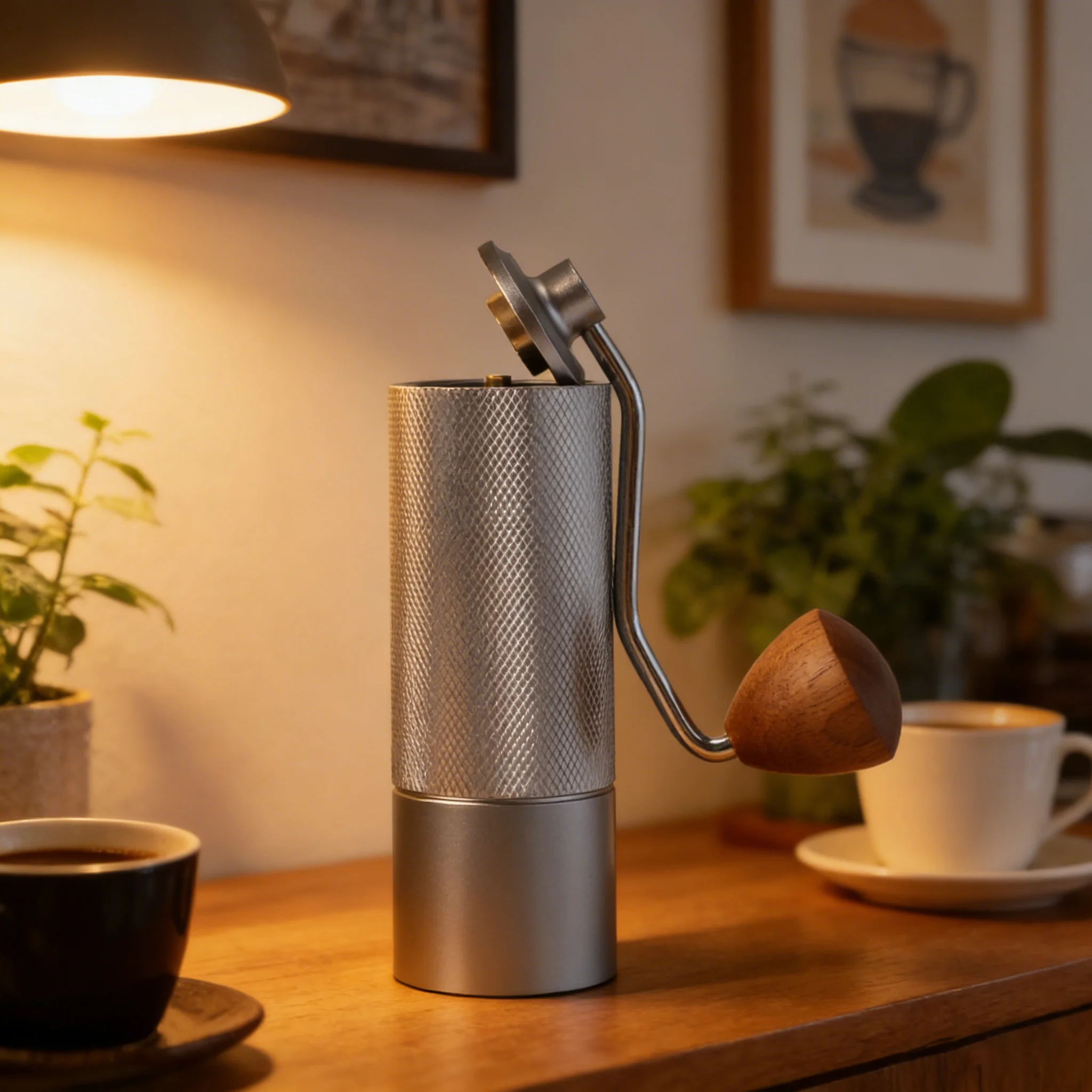Coffee Grinder Hexagonal steel core Stainless Steel Core Internal Adjustable Aluminum Grinder Portable Wooden Handle Home Travel