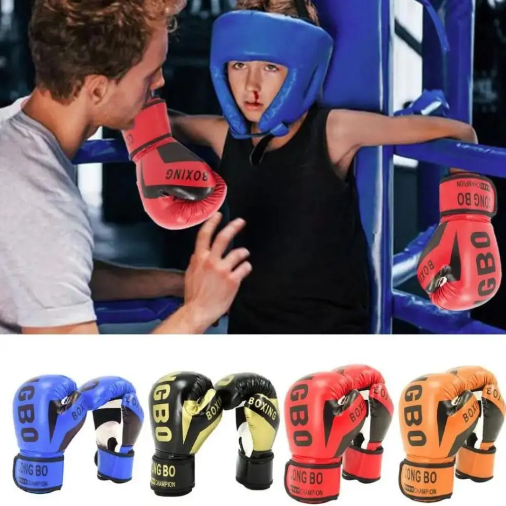 

PU Leather Leather Boxing Gloves Breathable Sponge Padding Children Boxing Glove Protective Thick Kickboxing Protective Gloves