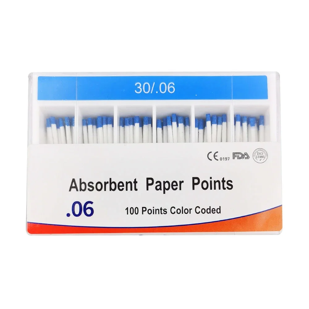 

0.06 Taper Dental Absorbent Paper Points 20# 25# 30# 35# 40# Paper Points Cotton Fiber Root Canal Absorption Dental Materials