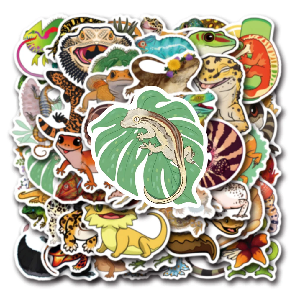 10/30/50/110PCS Cool Lizard Stickers Reptiles Funny Animals Decals Graffiti Kids Toys DIY Laptop Luggage Phone Fridge Suitcase