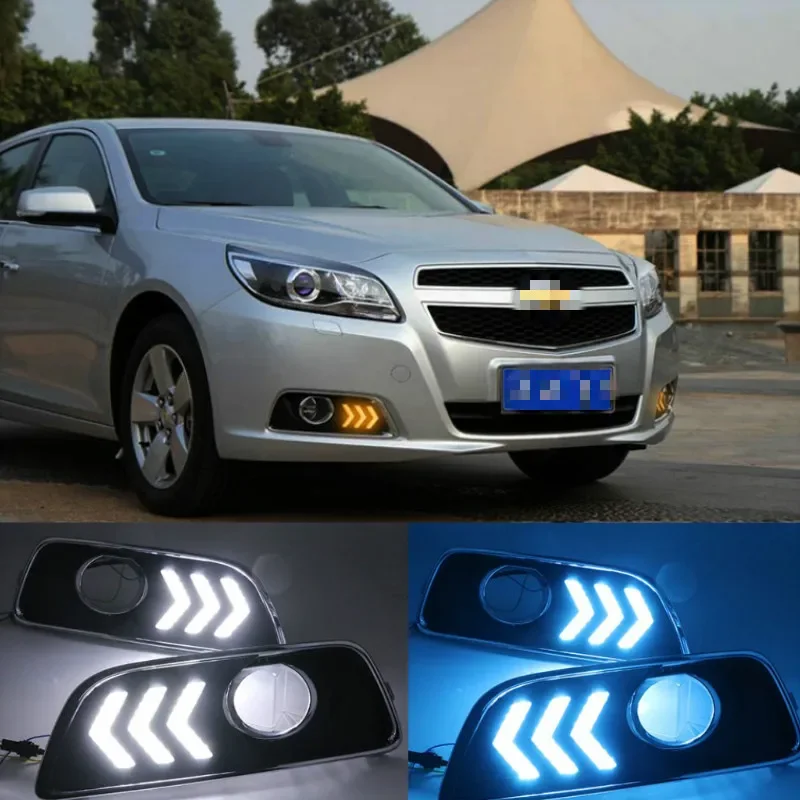 

2Pcs LED DRL Daytime Running Light For Chevrolet Malibu 2011 2012 2013 2014 2015 Car Styling with Fog Lamp hole Turning light