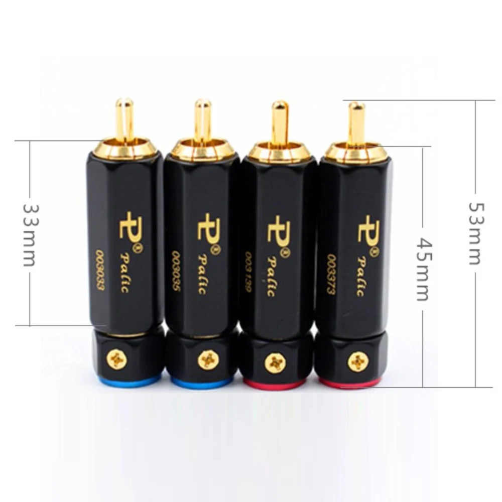 4 Stuks Hifi Audio Vergulde Interconnect Rca Luidsprekerkabel Rca Pluggen Lock Verzamelen Soldeer A/V Connectoren