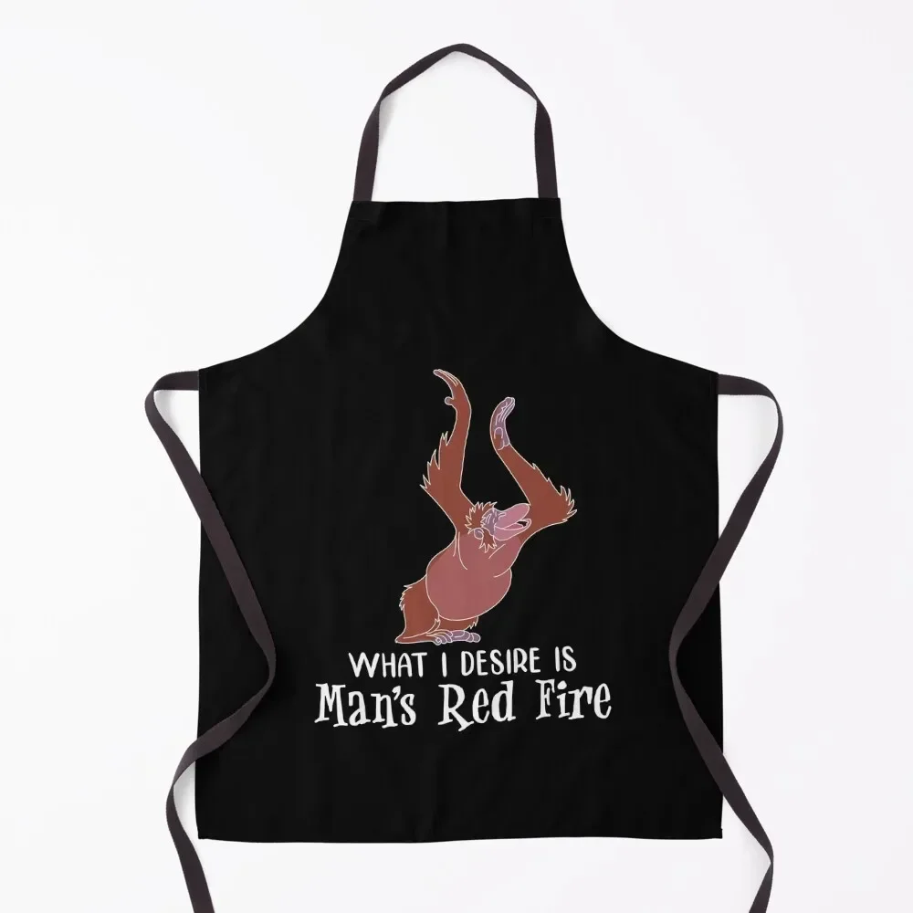 What I Desire is Man's Red Fire Apron Manicurists Waiter Uniforms Things For The Kitchen Salon Apron