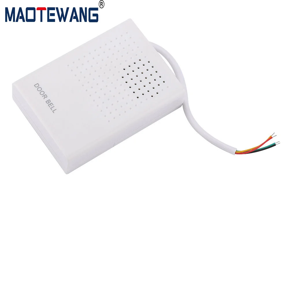 

MAOTEWANG Универсальный проводной дверной звонок постоянного тока 12 В, дверной звонок, домашняя система контроля доступа, белый маленький размер для контроля доступа на безопасность