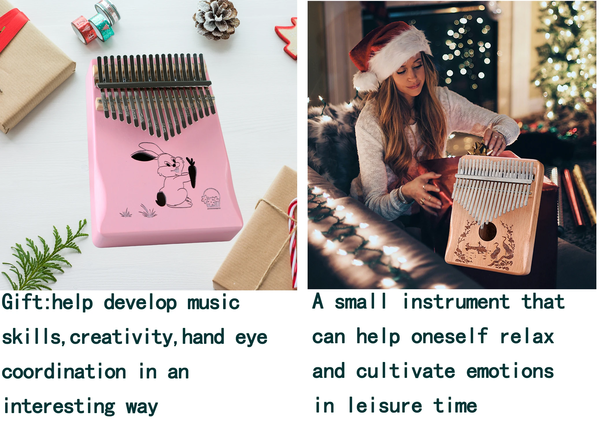 Lydesy 17-Tasten Kalimba Daumenklavier-Set, Manuell Gestimmt, Tragbares Fingerklavier, Geschenk für Kinder und Erwachsene, Anfänger, Festival, Geburtstag – Detail 2