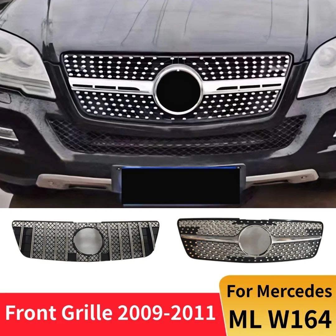 

Front Grid Grille Bumper Grill Tuning Accessories For Mercedes Benz ML W164 2009-2011 ML300 ML350 ML500 ML550 GT Diamond Style