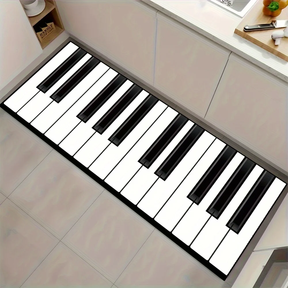 VIKAMA Piano Key Music Theme Long Corridor Carpet Creative Floor Mat Aisle Foyer Resistant To Dirt And Easy To Maintain
