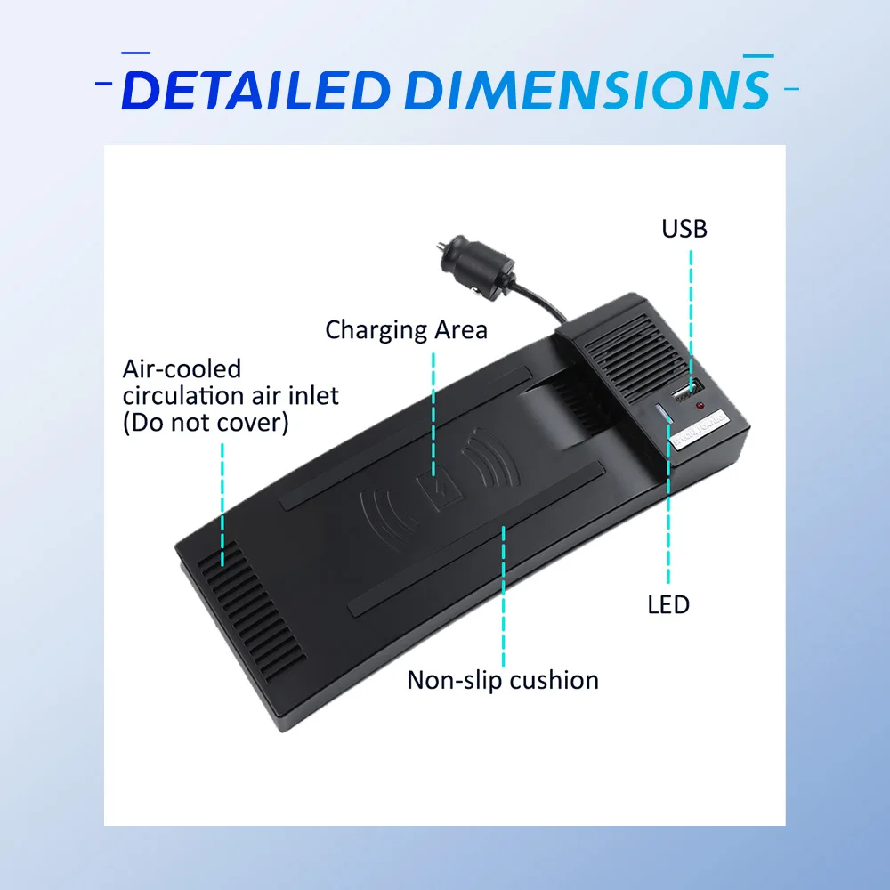 شاحن لاسلكي لأودي A6 S6 RS6 A7 S7 RS7 C7 2011-2018 ولاعة السجائر شاحن سيارة 15 واط سيارة الهاتف المحمول تشى شحن سريع