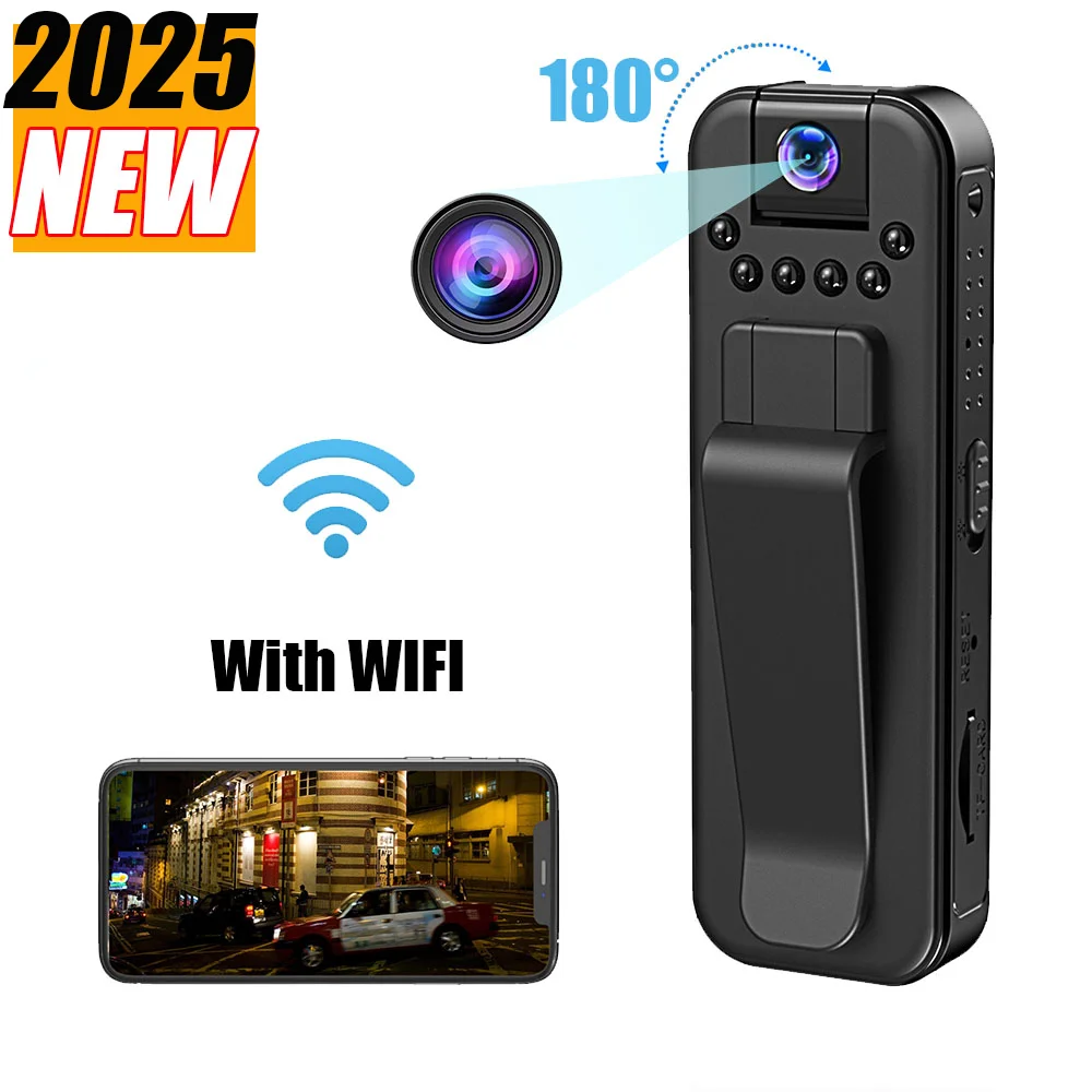 1080P HD WiFi Miniแบบพกพากล้องขนาดเล็กเครื่องบันทึกวิดีโอดิจิตอลตํารวจBodycamอินฟราเรดNight Vision Miniature Camcorder 2025
