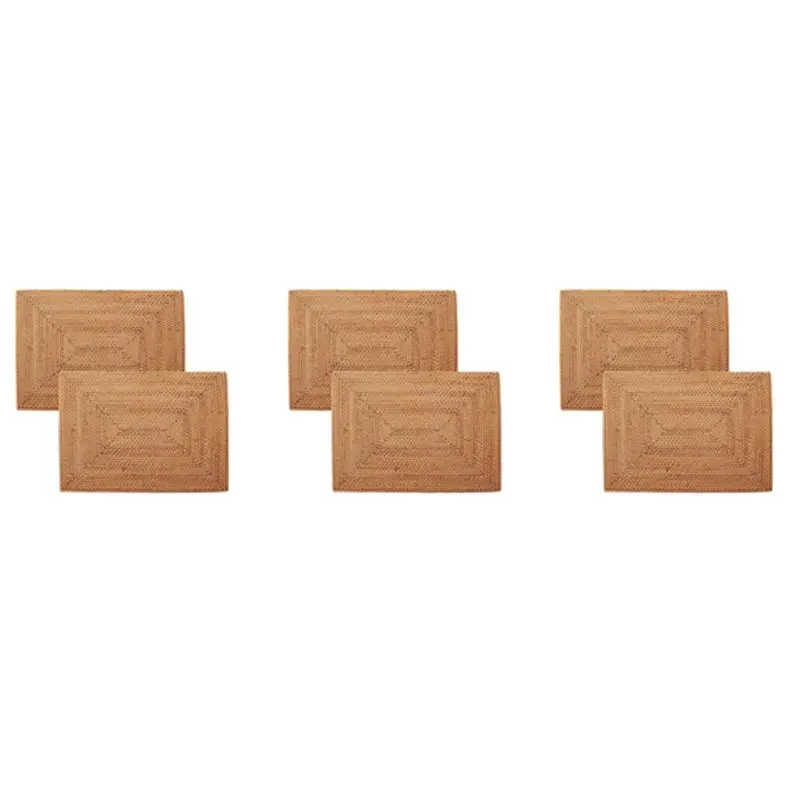 

Набор из 6 термостойких плейсматов EYFL из ротанга для обеденного стола, нескользящие, тканые, изоляционные