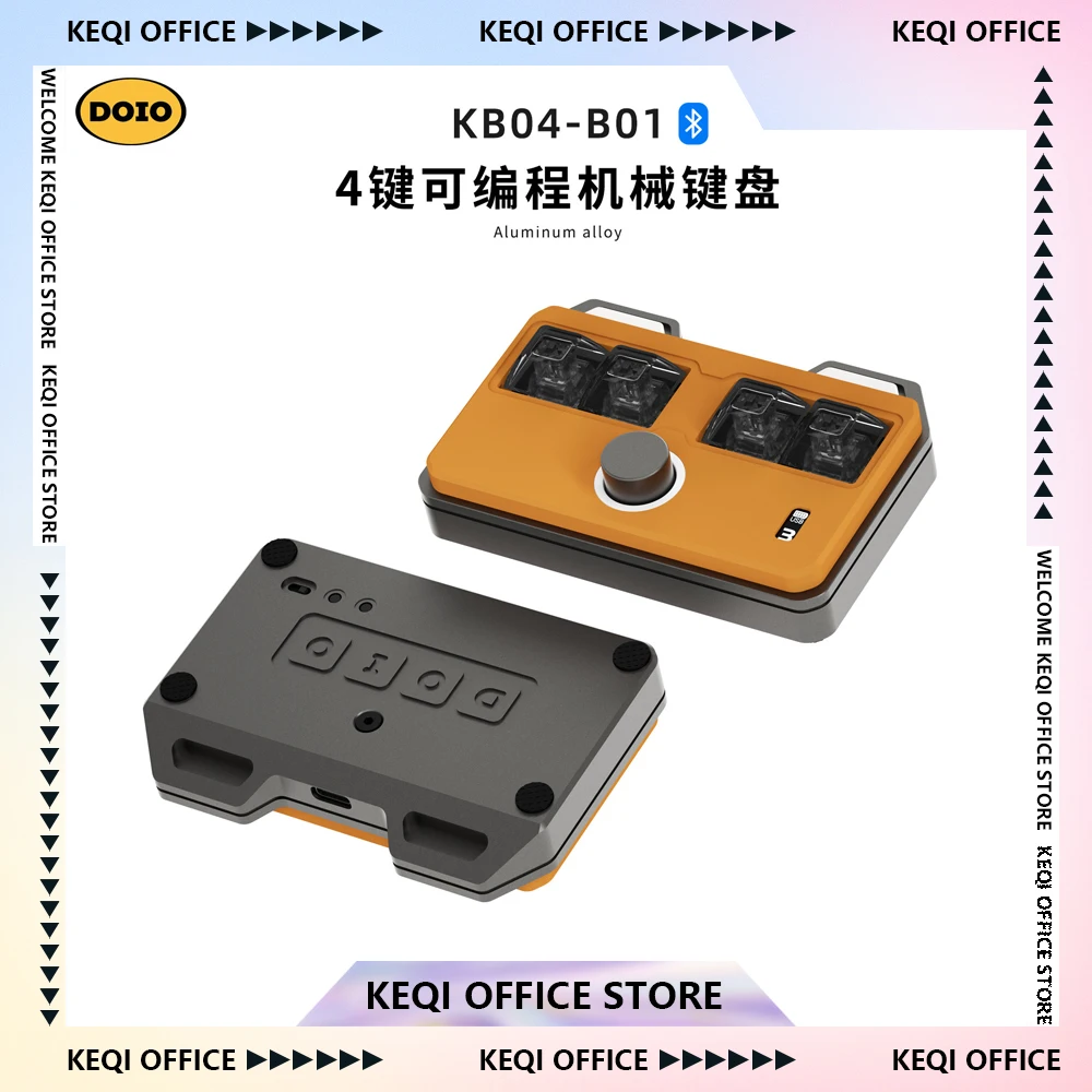 

DOIO MINI Keyboard KB04-B01 Aluminum Bluetooth Dual-mode Wireless Programmable Mechanical Keyboard QMK/VIA Customization PC Gift