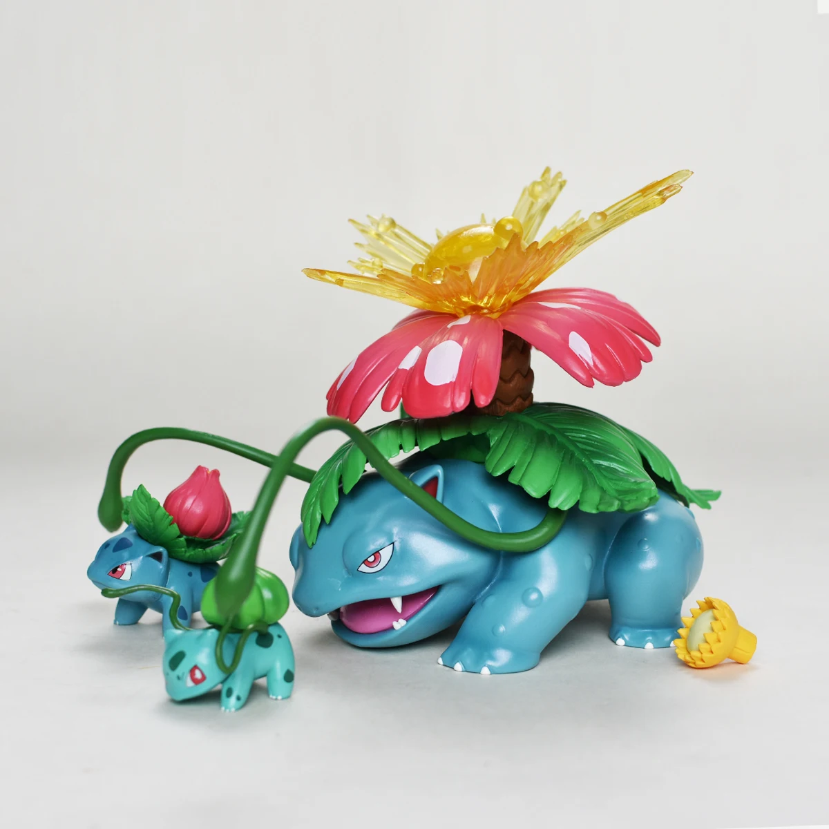 Anime Pokemen Figure Bulbasaur Evolutionary Combination Action Figure Pvc Statue Desktop Ornament Collection Model Toys Gifts