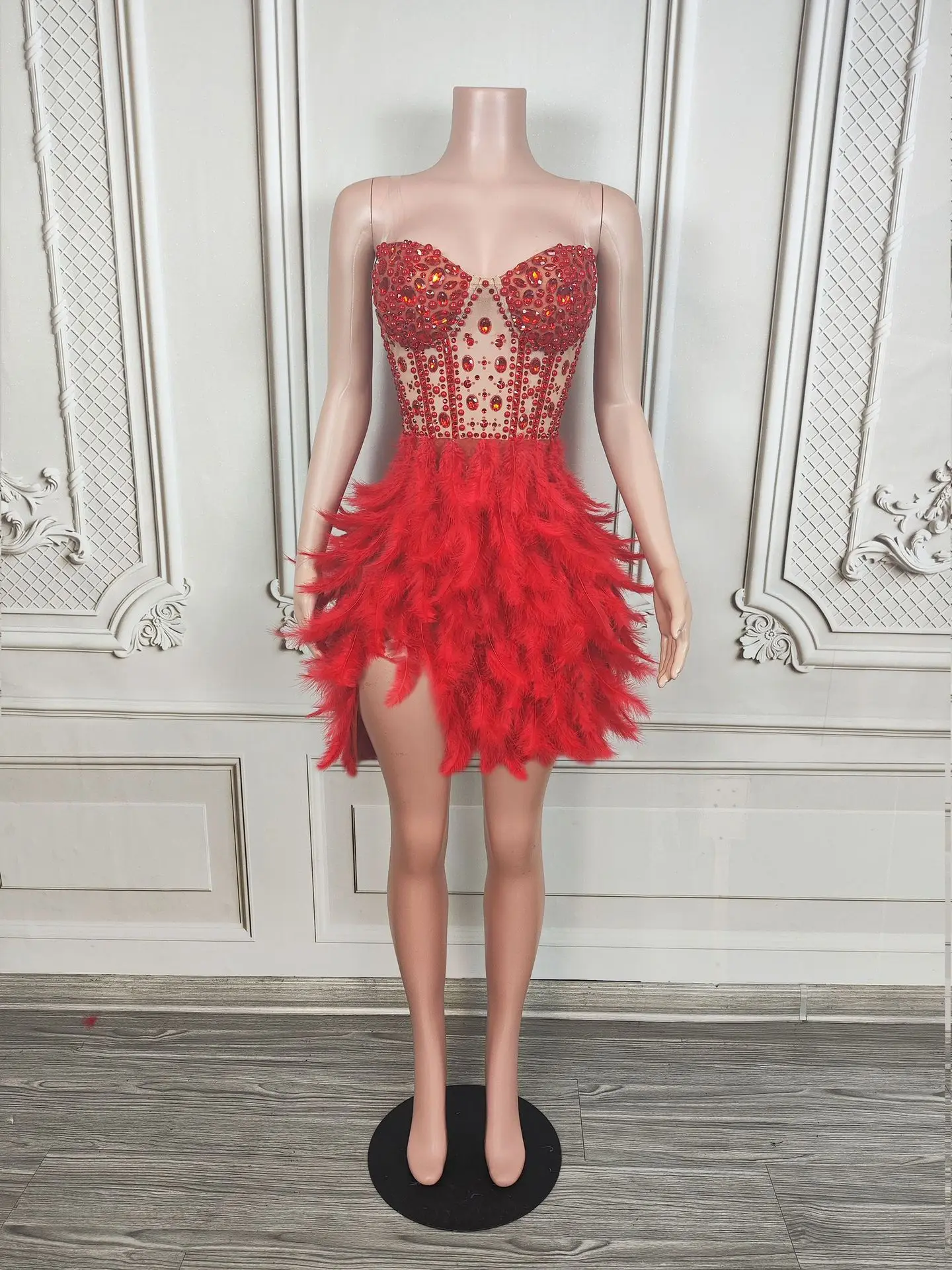 Jupe queue de poisson en strass, sens Premium, robe de luxe légère haut de gamme pour anniversaire, vêtements de spectacle de chanteuse pour Festival de musique