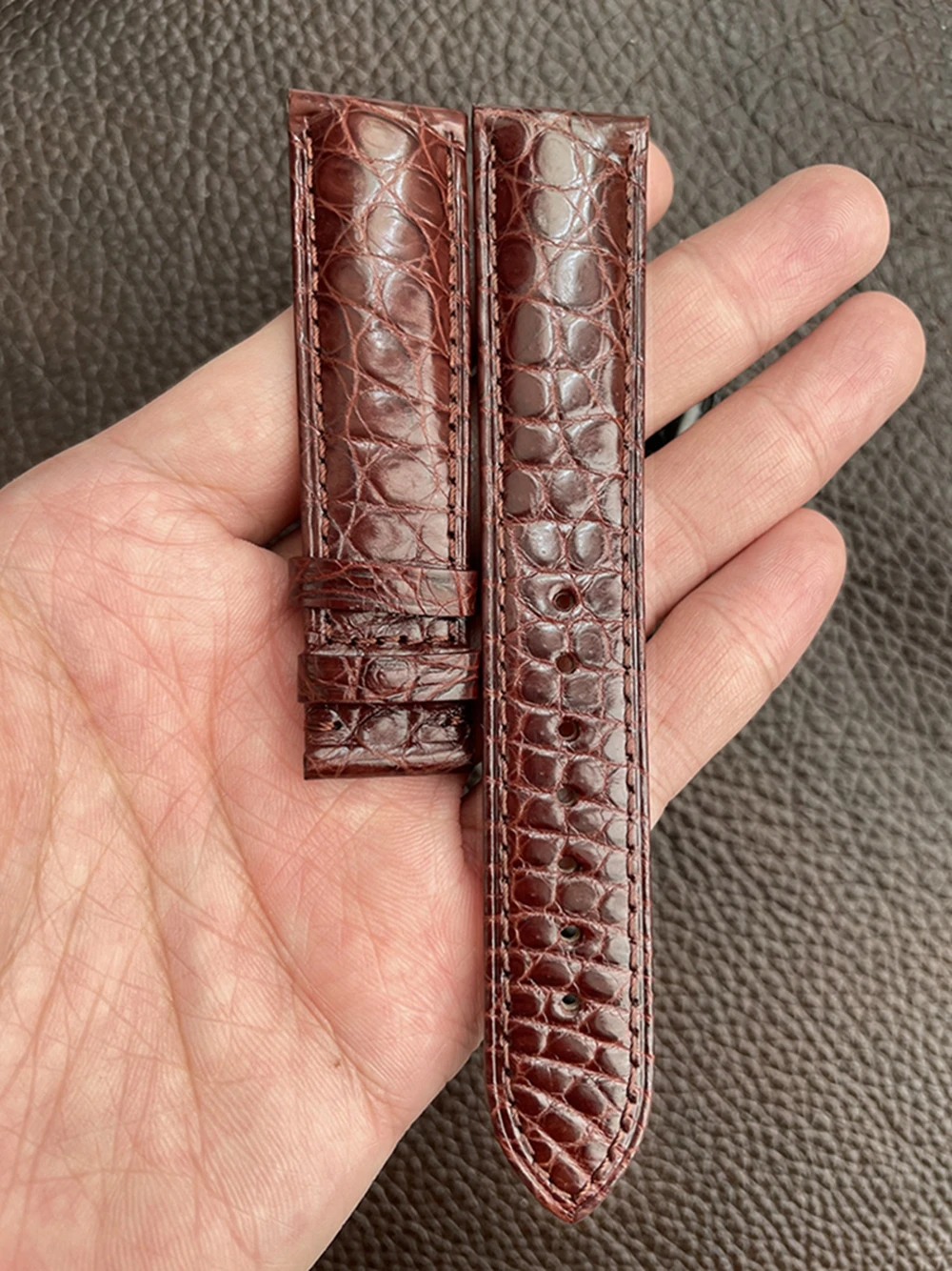 Crocodile Leather Watchband 18mm 19mm 20mm 21mm 22mm Alligator Strap for Longines Master Omega Men Women Stainless Steel Buckle