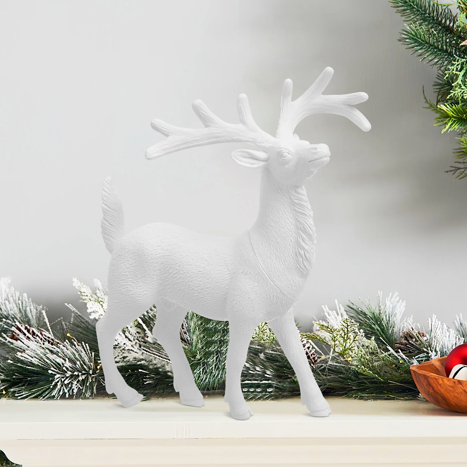 4 Pcs Animal Child Home Decor Reindeer Miniature Figures Xmas Decorative Accessory