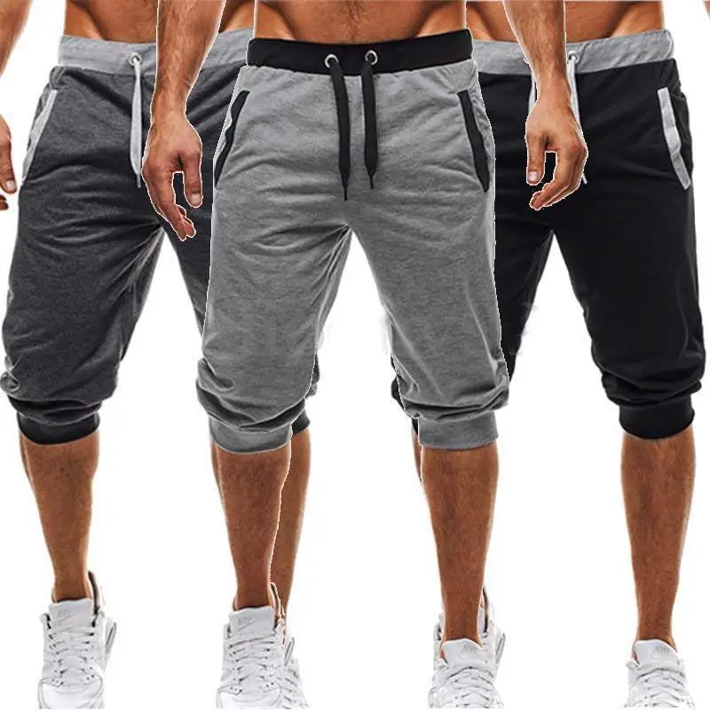 

Men's Drawstring Sweatpants Shorts Fashion Cargo Short Men Cropped Trousers Summer Beach Shorts Casual Jogging Track Pants