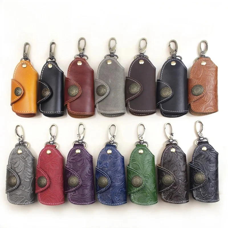 

Genuine Leather car key bag first layer cowhide handmade retro key bag