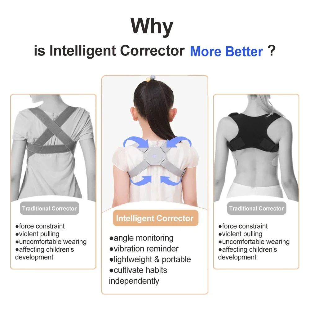 Intelligent Children Posture Corrector Adults Adjustable Back Brace Support Belt Sensor Vibration Reminder Smart Posture Student