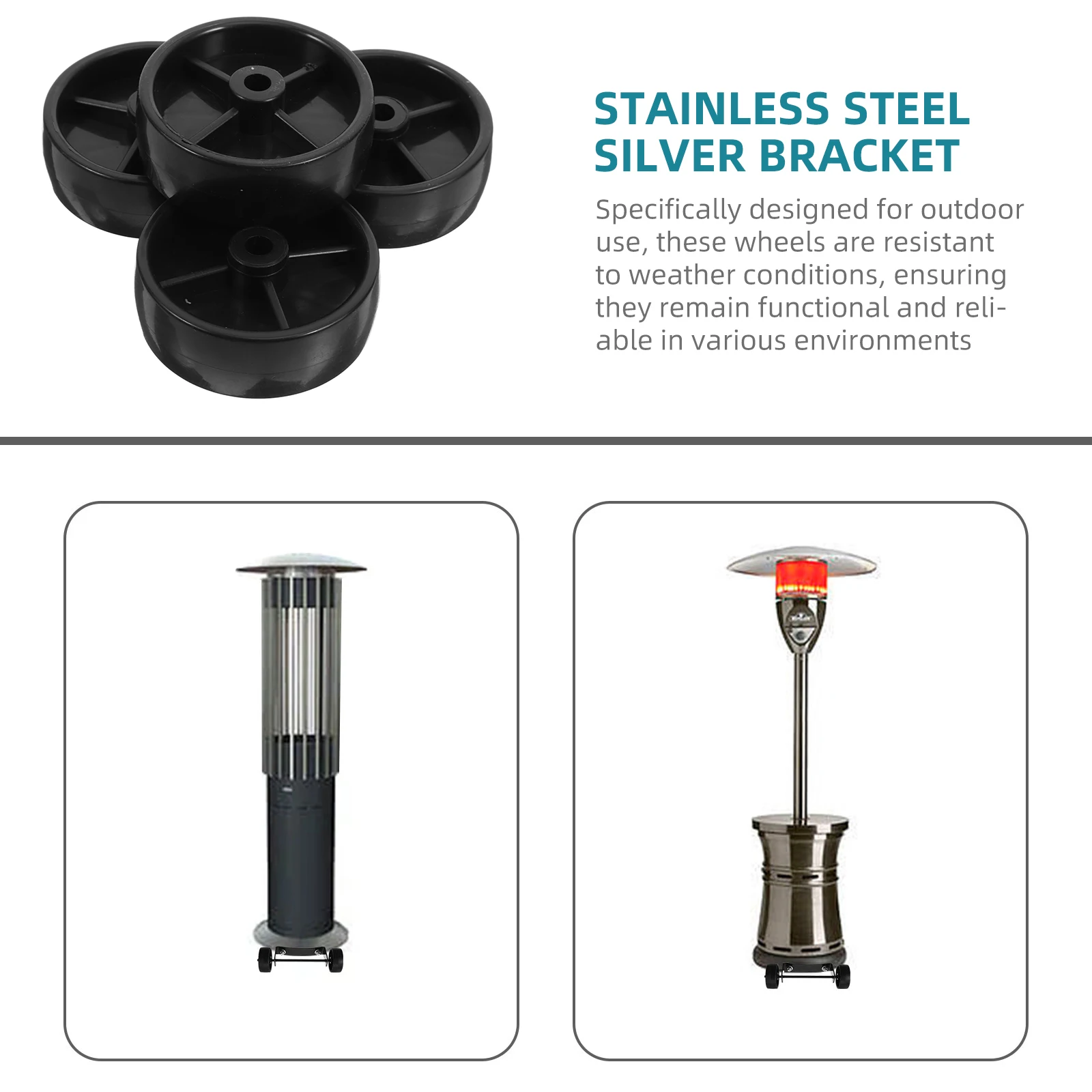 

4 Pcs Furniture Brake Kit Casters Wheels Dolly Replacement Gas Heater Cooler Locks for Rolling Outdoor