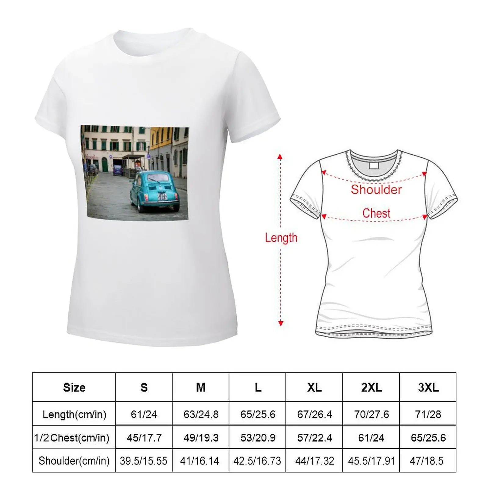 Fiat 500 a Firenze T-shirt summer tops female western t-shirt dress for Women