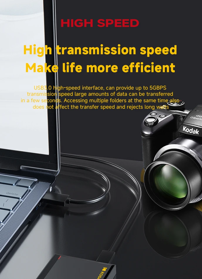 KODAK P190 Tragbare Externe Festplatte HDD 500GB 1TB USB 3.0 Mechanische Mobile Festplatte für PC Laptop Gaming-Speicher – Detail 4