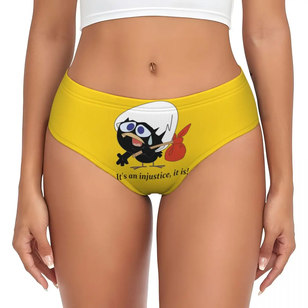 Calimero Comic Brief Panties Women's Breathable Stretch Cute Black Chicken Cartoon Underwear Valentine's Day Gifts Underpants