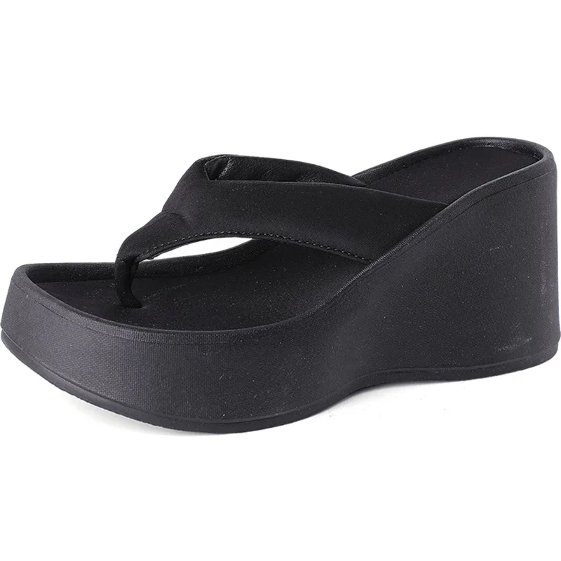 Summers Chunky Women Slippers Fashion Elegant Clip Toe Platform Wedges Heel Slides Shoes Ladies Casaul Outdoor Beach Sandalias