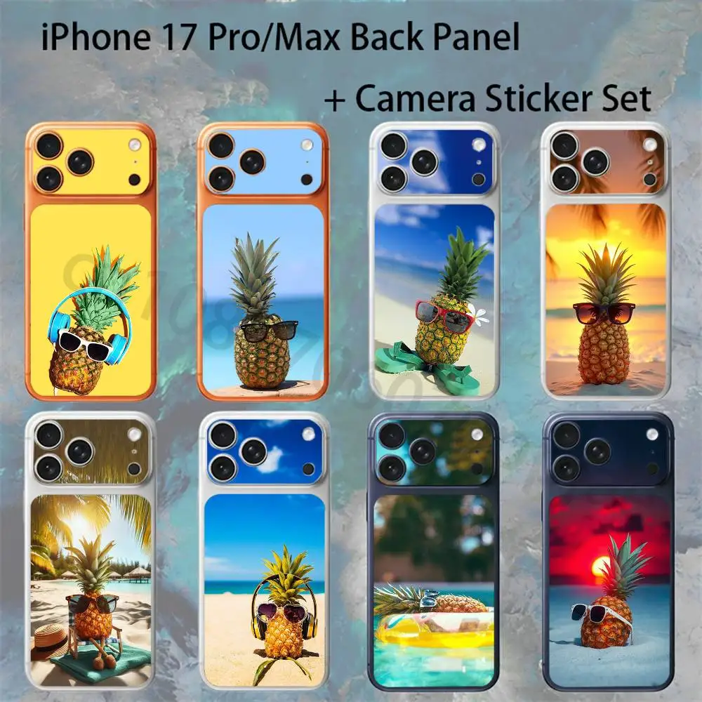 

Защитная пленка-наклейка на заднюю панель для iPhone 17 Pro/Pro Max с дизайном «Ананас для отпуска» и наклейкой для камеры