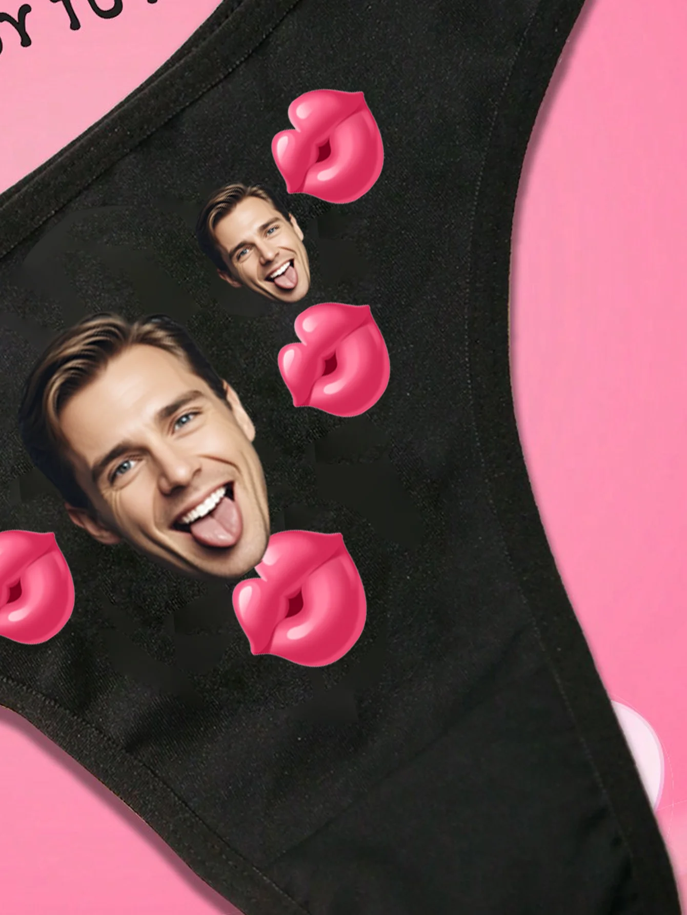 Customizable Sexy Low-Waist Briefs with Couple's Avatars And Love Letter Print for Men Women Perfect for Valentine's Day Christm