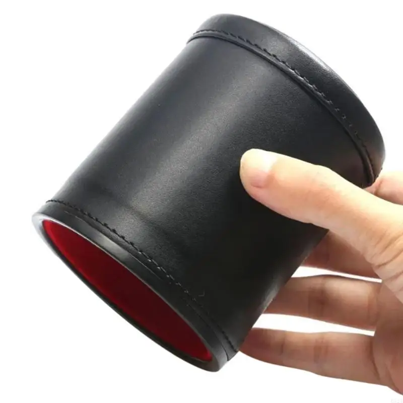 

652D Dices Cup PU Leather Stable Comfortable Hand Feeling Dices Shake Container Cup Professional For Table Board Game