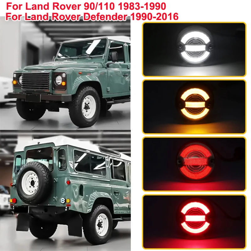 

10PCs/Kit Smoke Lens Complete Car Led Lamp for Land Rover 90/110 1983-1990 Defender 1990-2016