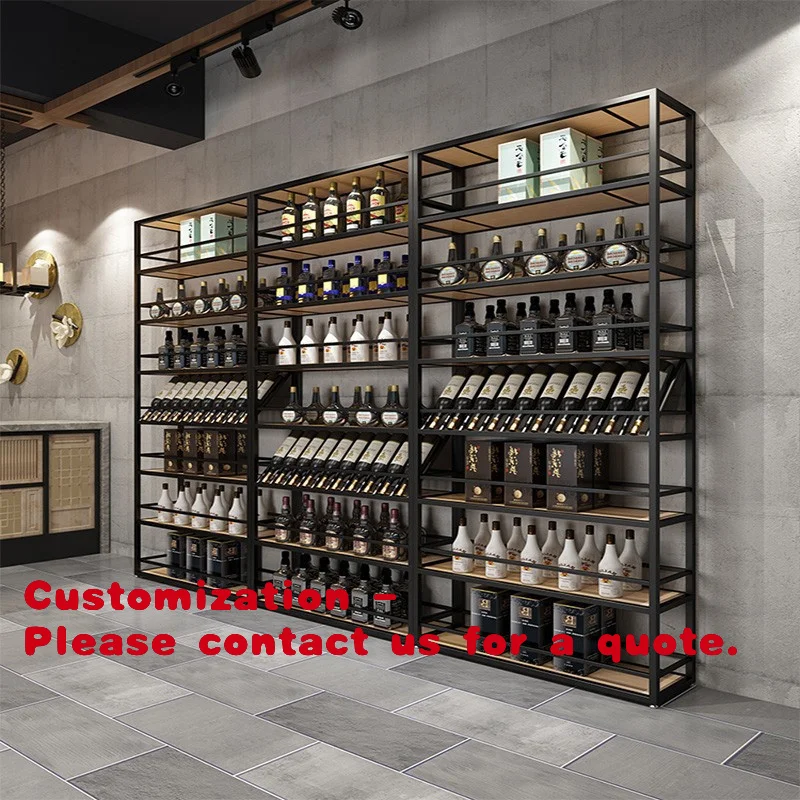 

Customize.Industrial Style Wine Rack Bar Commercial Iron Art Wine Cabinet Wine Cellar Storage Rack Grape Beer Floor Display Cabi