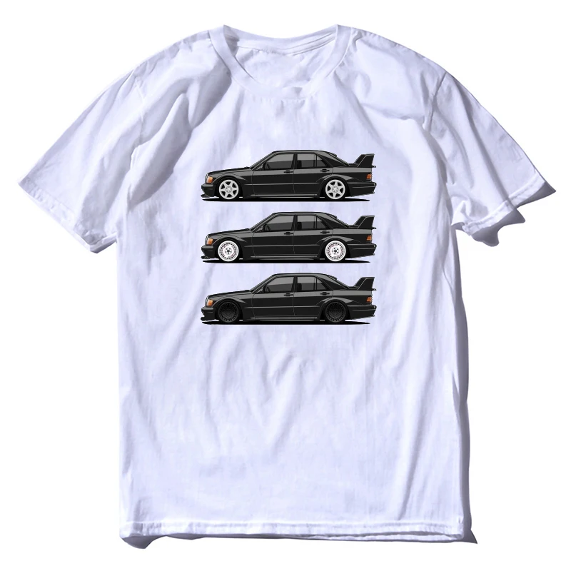 New Germany Car  190 W201 Best Car Cosworth Custom Print Mens Clothes  New Arrival Summer Fashion Short Sleeves 100% Cotton