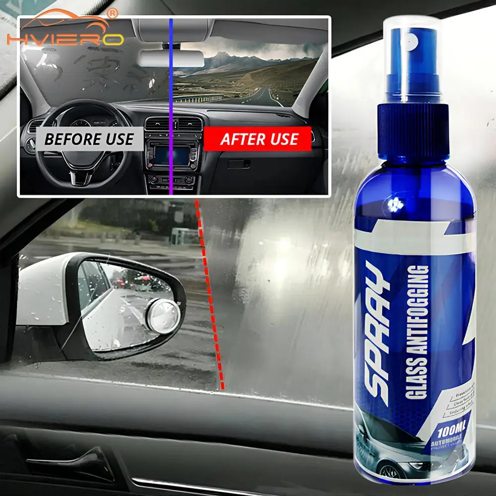 Car Window Clear Coating Spray, Limpador de Vidro, Impermeável, Impermeável, Agente Anti-Fog, Repelente de Água, Acessórios Automotivos, 100ml