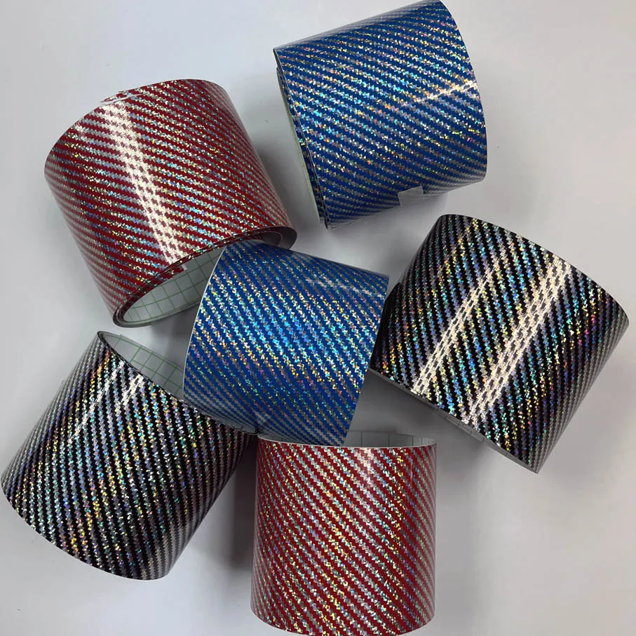 

Голографическая лазерная автомобильная пленка шириной 10 см, виниловый рулон с воздухом, самоклеящаяся наклейка «сделай сам», простая установка