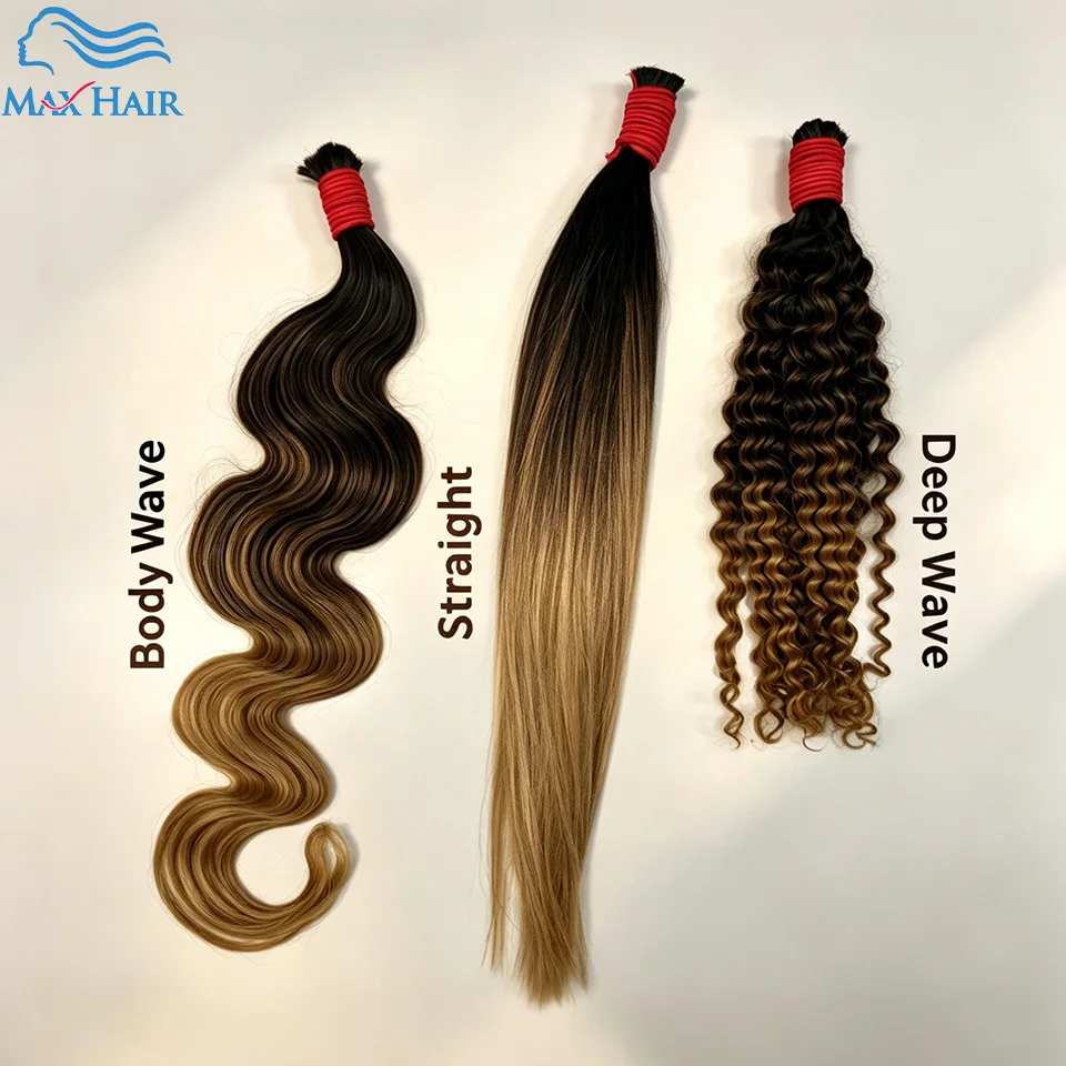 Wholesale 100% Human Hair For Braiding Straight Indian Vietnam Remy Hari Honey Blonde Piano Ombre Human Hair Bulk Extension