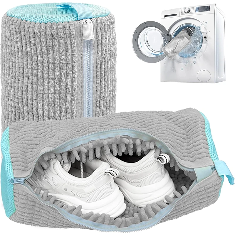 Wash Shoe Cleaning Bag Padded Net Laundry Shoes Protector Fluffy Fibers Polyester Washing Shoes Machine Laundry Bag Drying Bags