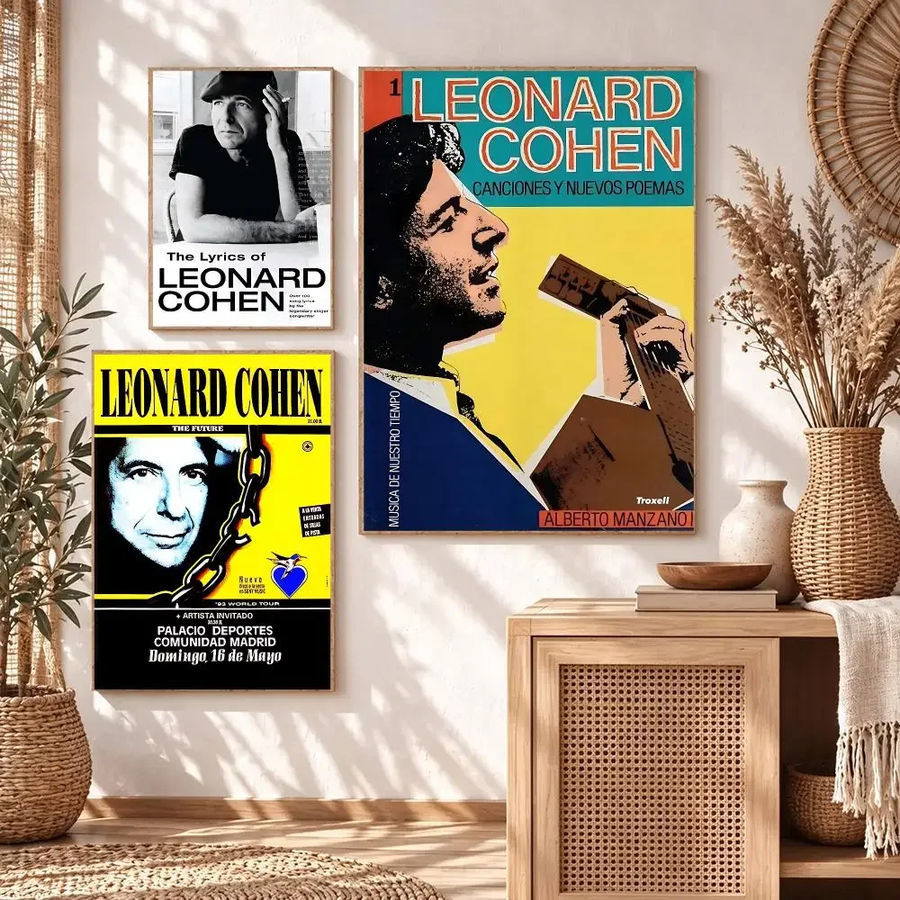 music Leonard Cohen Poster Poster HD Printing Cozy Warm Style Home Decor Suitable for Living Room Bedroom Gift