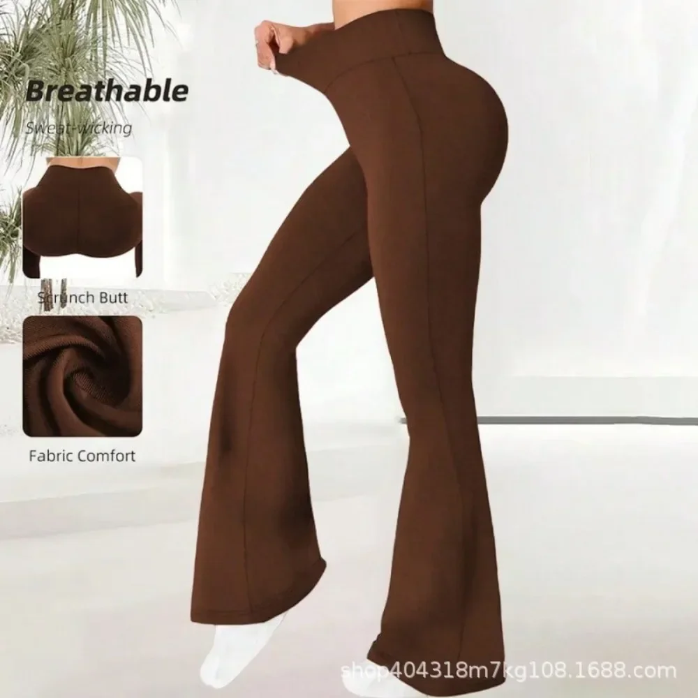Women Thin High Waist Straight Wide Leg Design Outdoor Running Fitness Loose Sports Pants Casual Daily Streetwear Chic